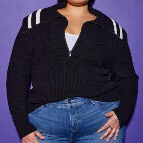 Torrid LoveSick Plus Size 1X 14-16 Shaker Half Zip Front Sweater - Picture 2 of 6